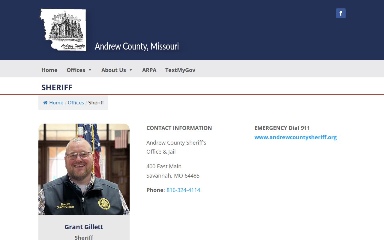 Andrew County Amazonia criminal history sheriff and jail contact
