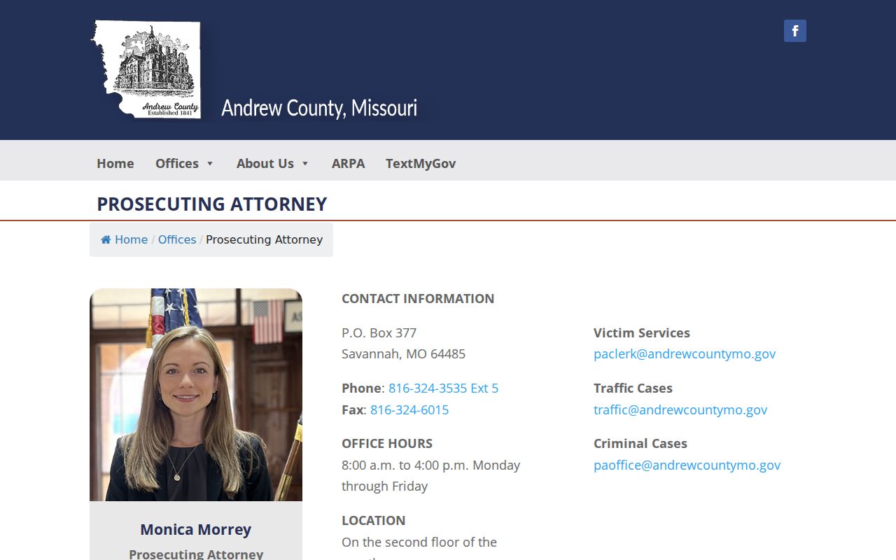 Andrew County criminal records prosecutor office information