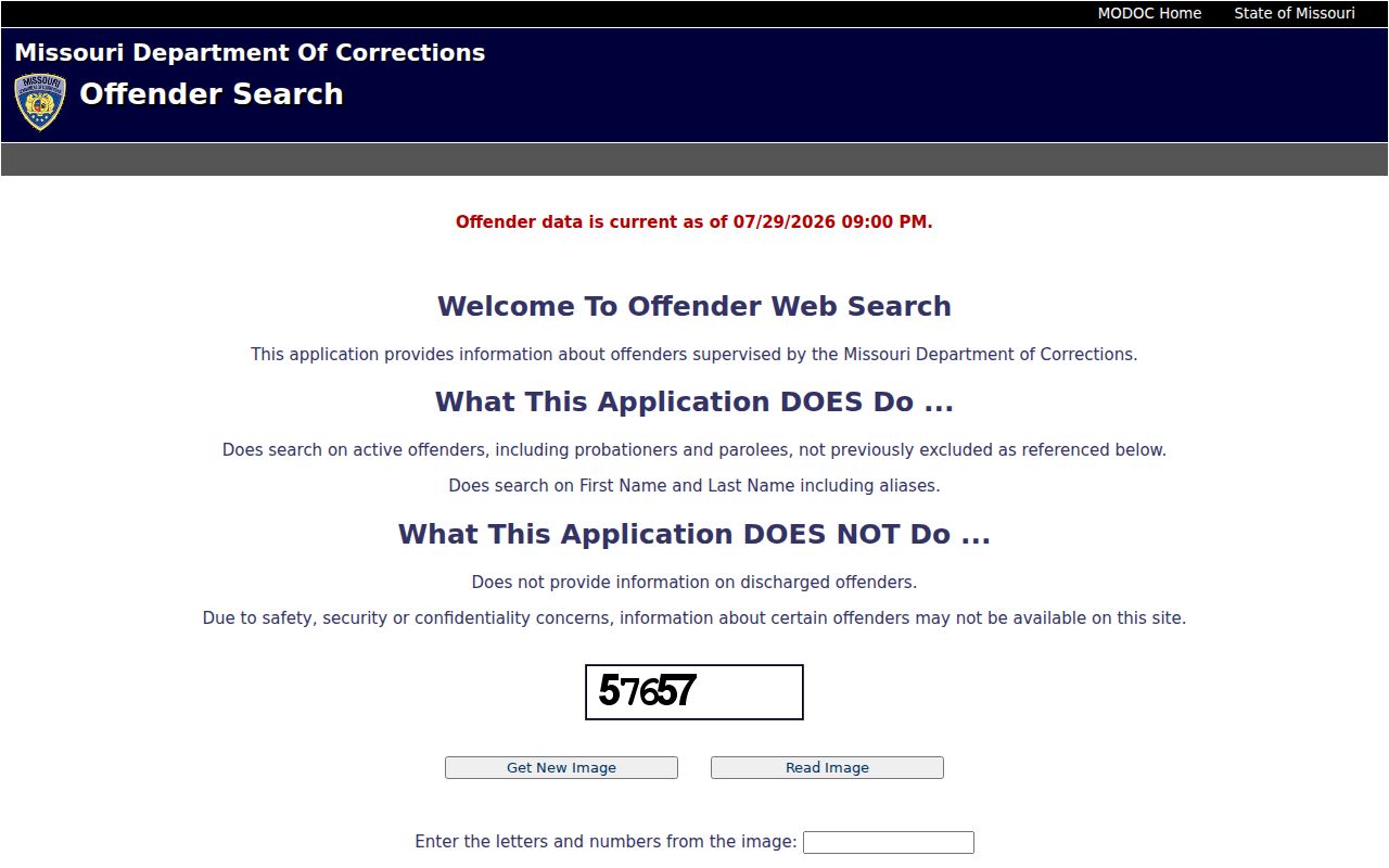 Andrew County criminal history Missouri corrections search