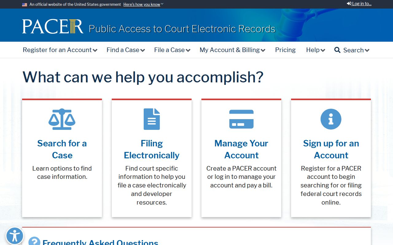 Andrew County criminal court records federal PACER portal