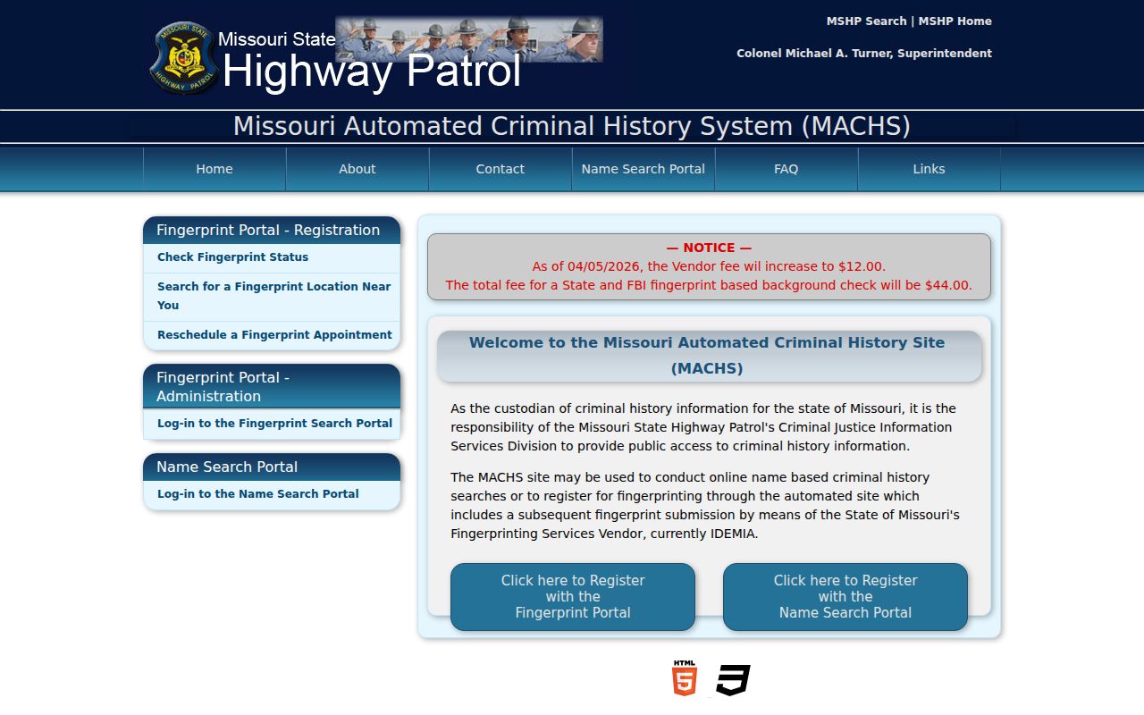 Andrew County criminal case records official fingerprint portal